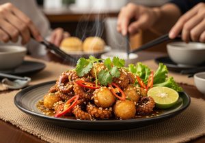 bạch tuộc chiên nước mắm