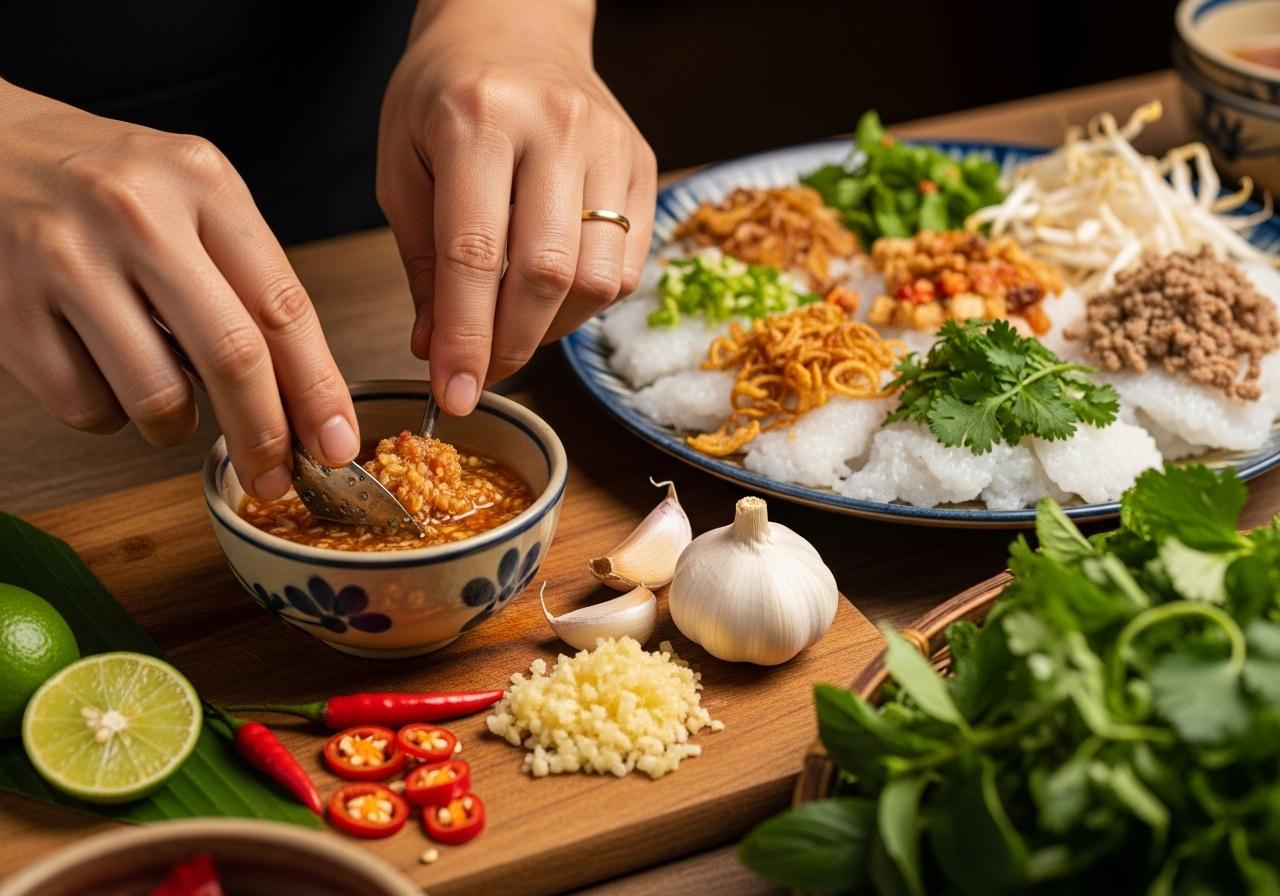 cách làm nước mắm ăn bánh đúc mặn