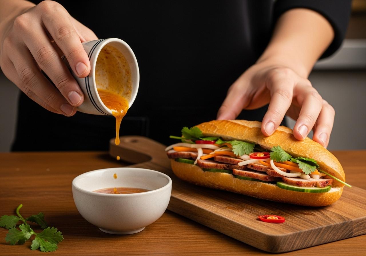 cách làm nước mắm bánh mì heo quay