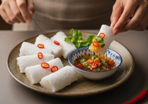 cách làm bột sắn chấm nước mắm