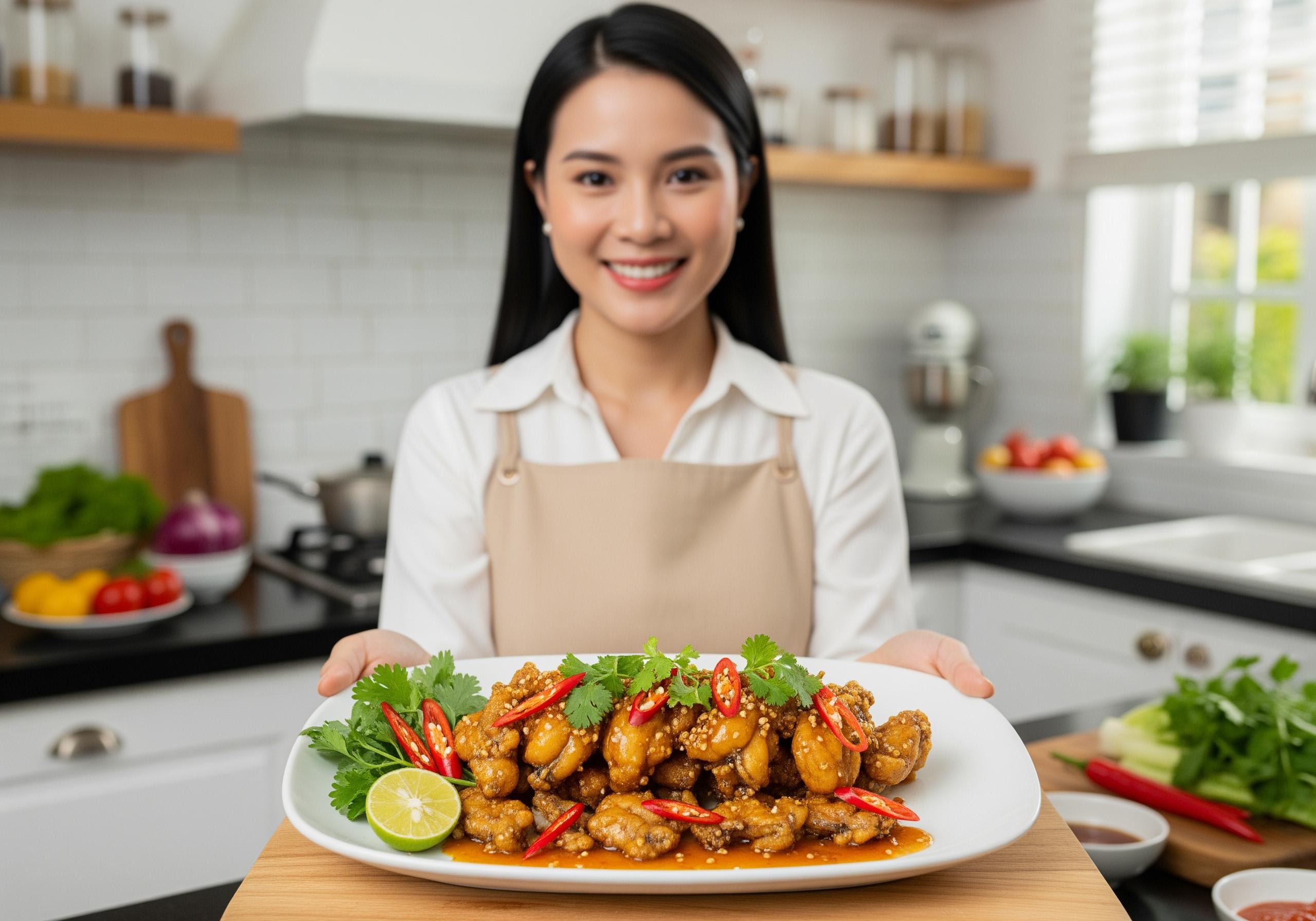 cách làm khô nhái chiên nước mắm