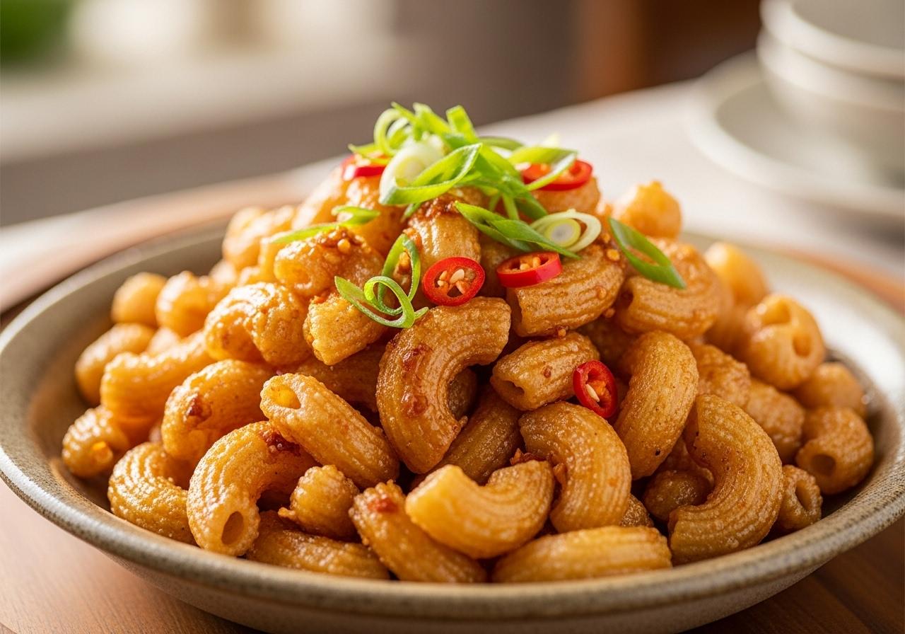 cách làm nui chiên nước mắm