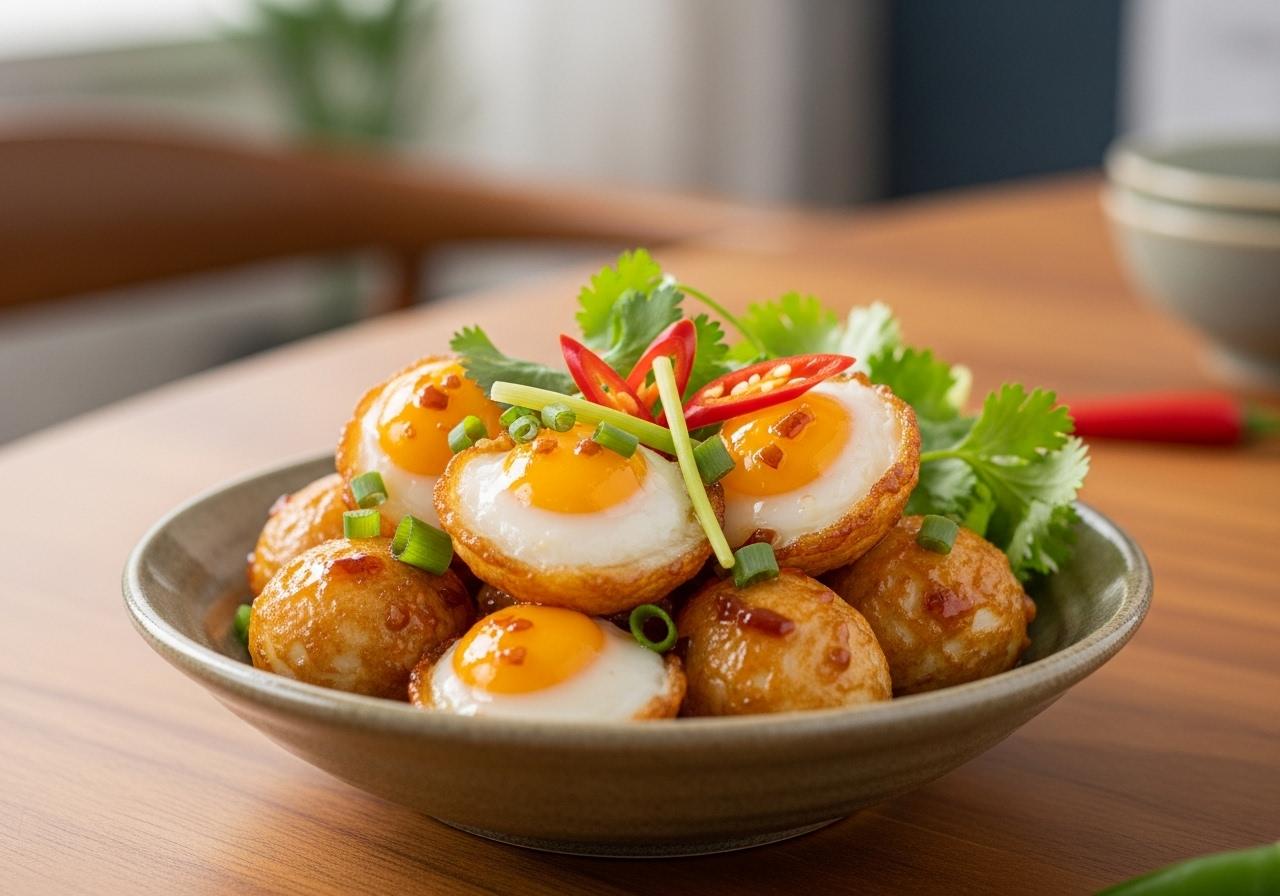 trứng cút chiên nước mắm