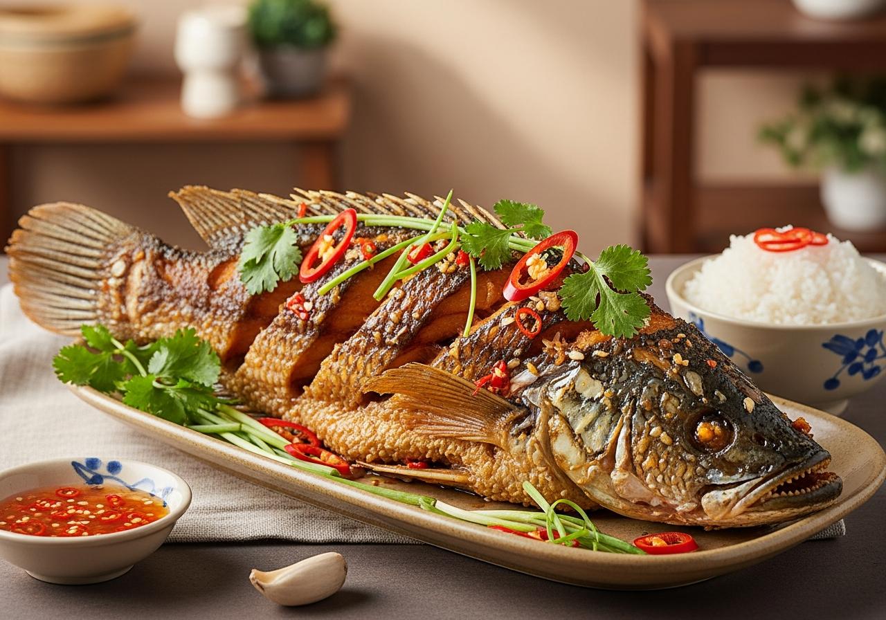 cách làm cá lóc chiên nước mắm