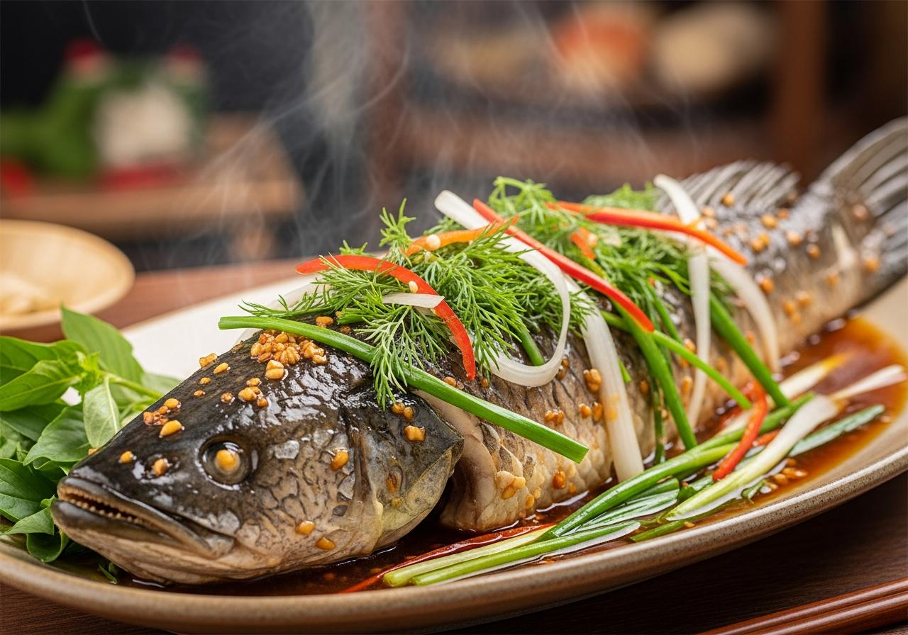 cách làm cá lóc hấp nước mắm