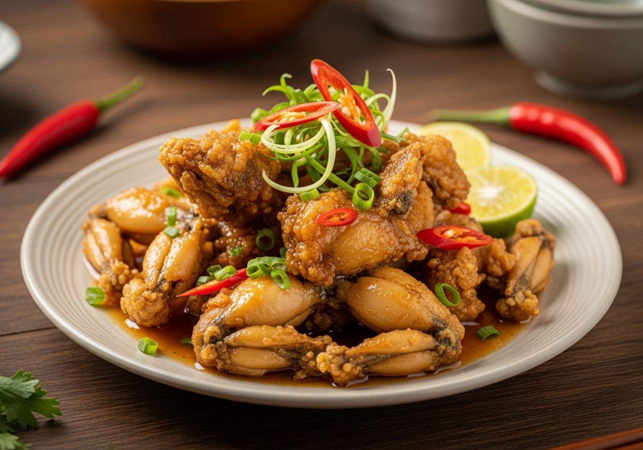 cách làm món ếch chiên nước mắm