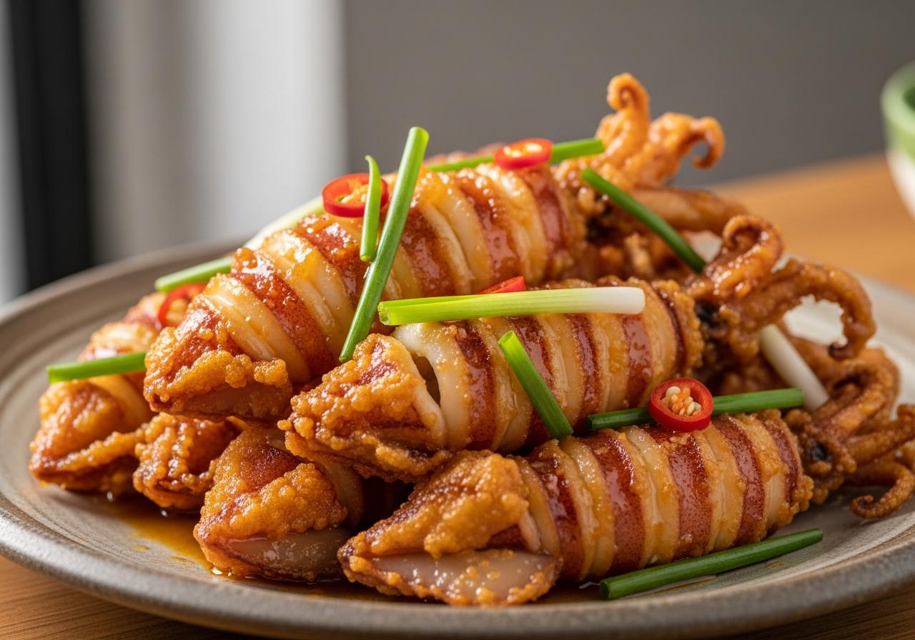 cách làm món mực trứng chiên nước mắm