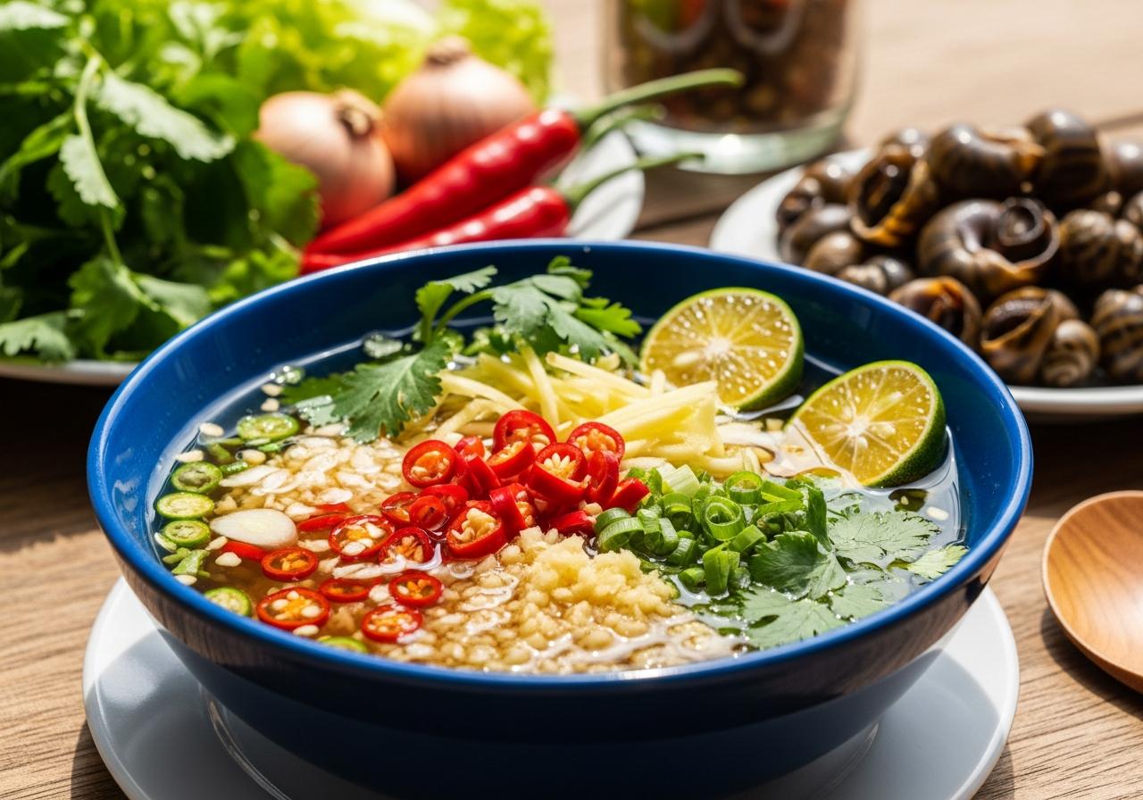 cách làm nước mắm chấm ốc hương