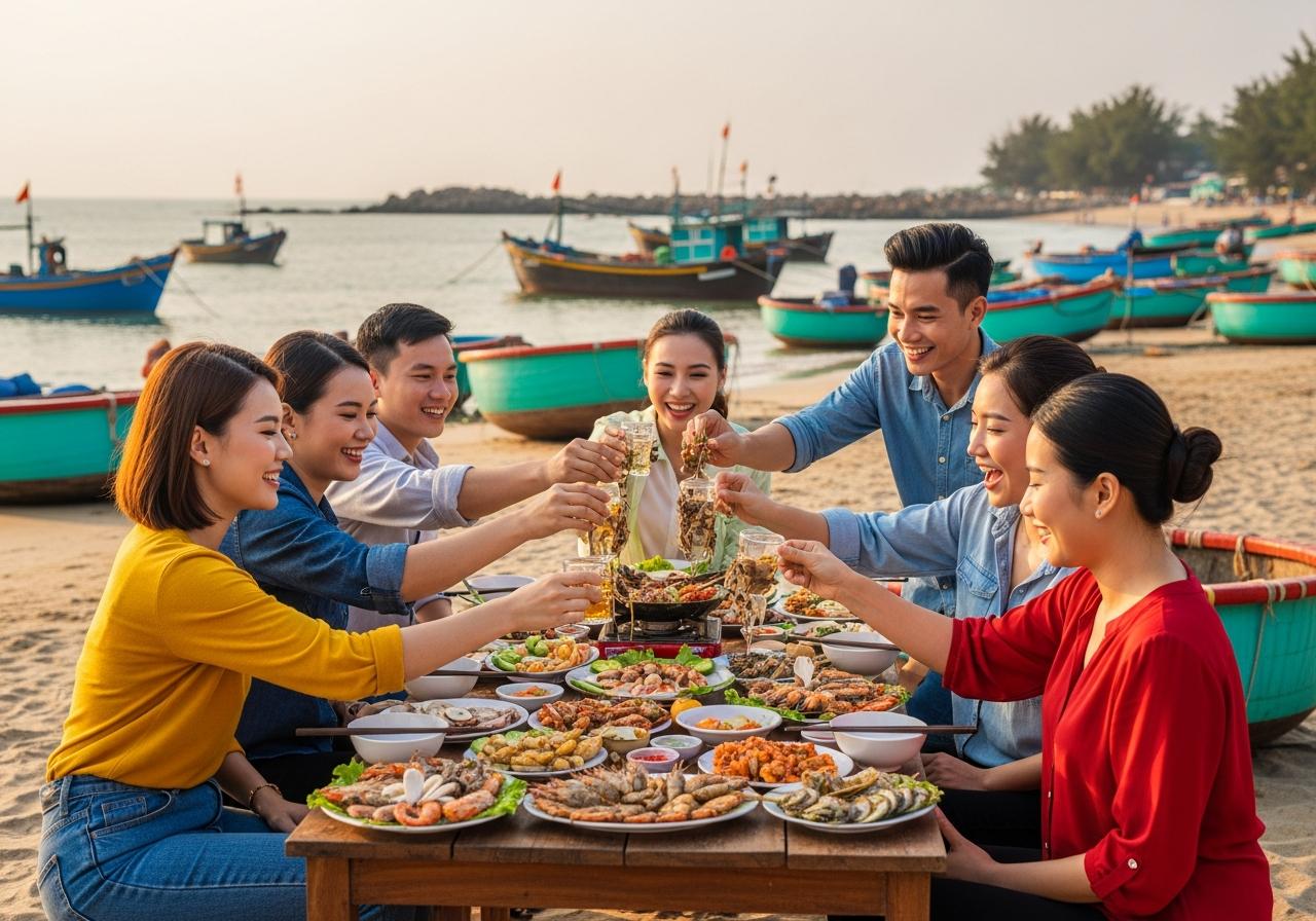 Bí quyết 2: Tuyệt chiêu ăn hải sản “thả ga” không lo “đau ví” tại làng chài