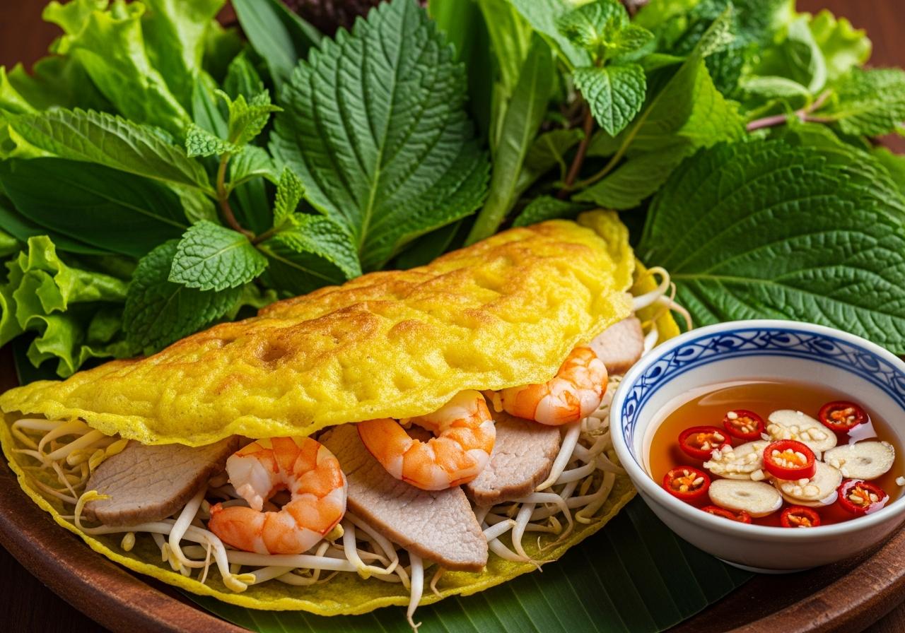 bánh xèo mắm nêm
