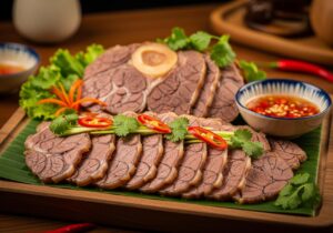 bắp bò luộc mắm