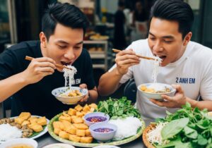 bún đậu mắm tôm 2 anh em