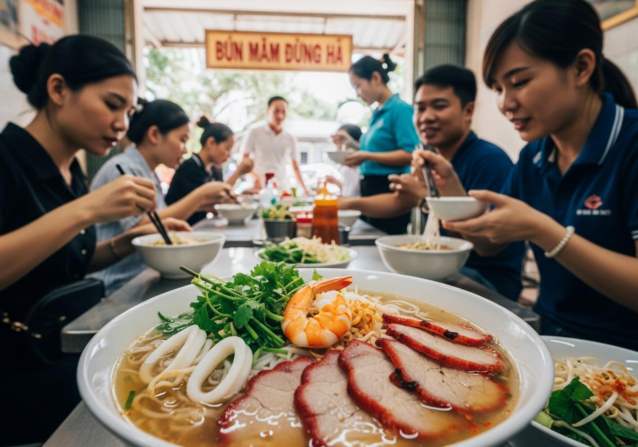 7 lý do khiến Bún Mắm Dung Hà luôn đông khách dù chỉ là quán bình dân