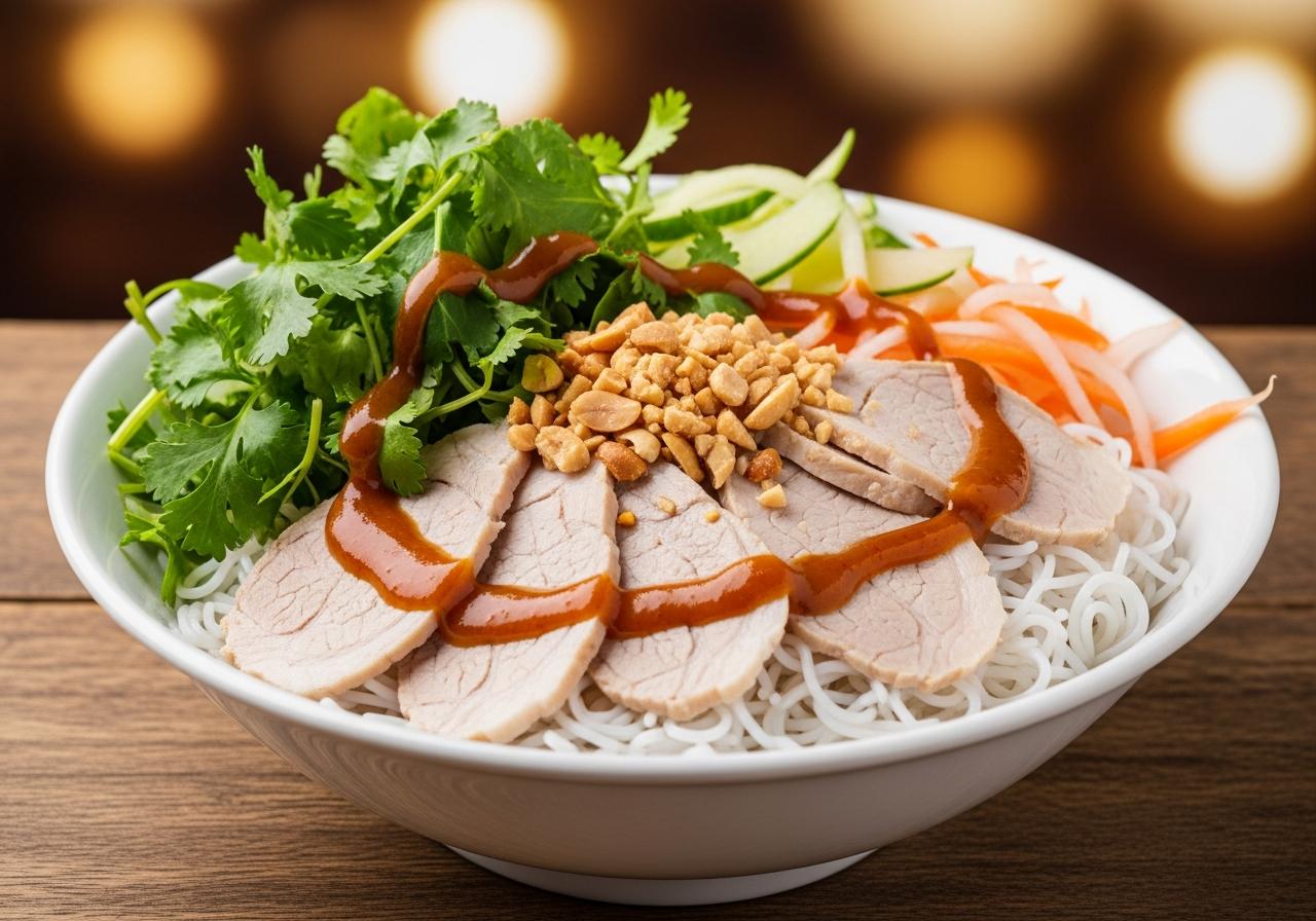 bún thịt luộc mắm nêm