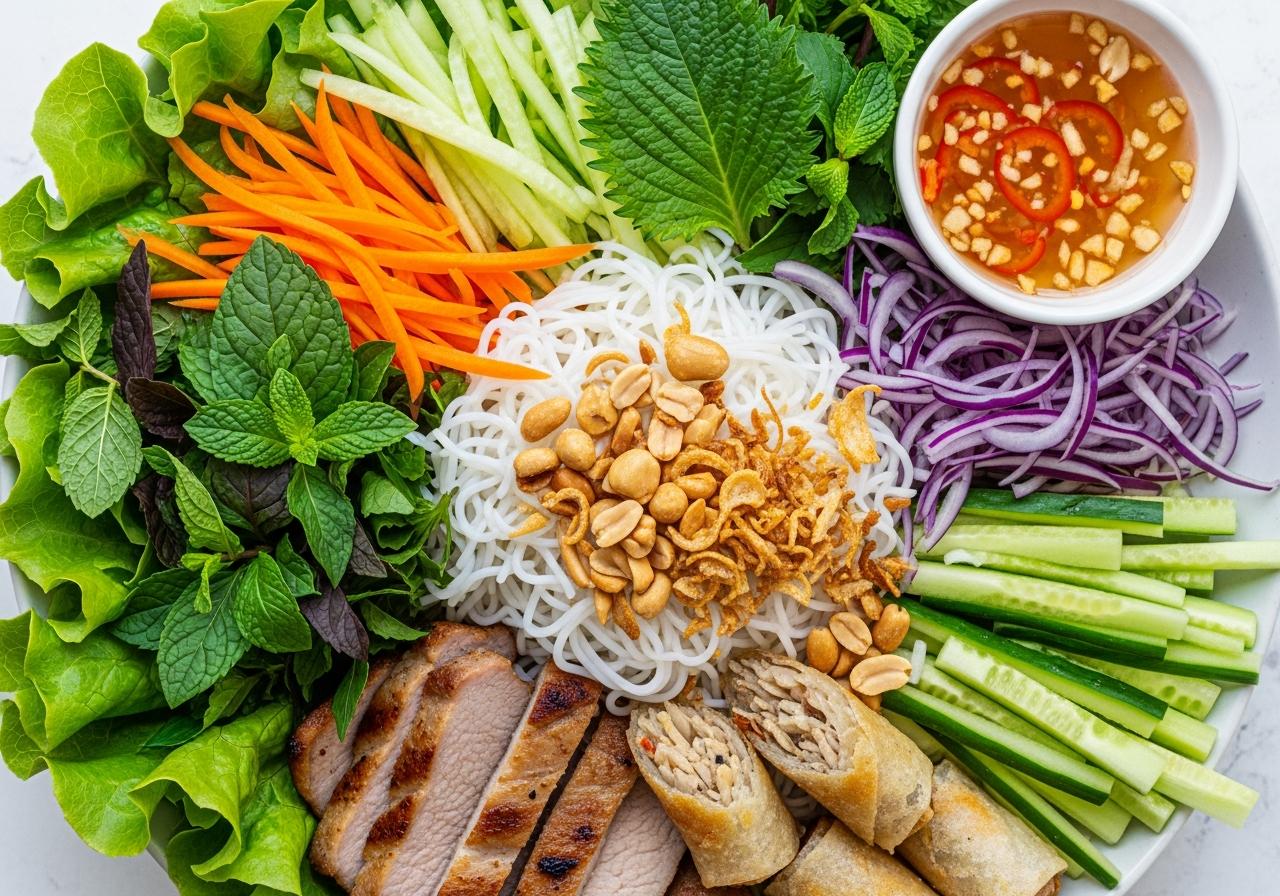 bún trộn thập cẩm