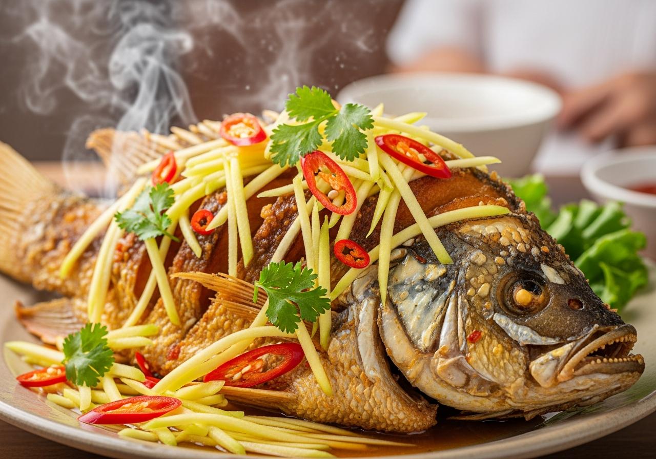 Thưởng thức cá chiên mắm xoài đúng điệu