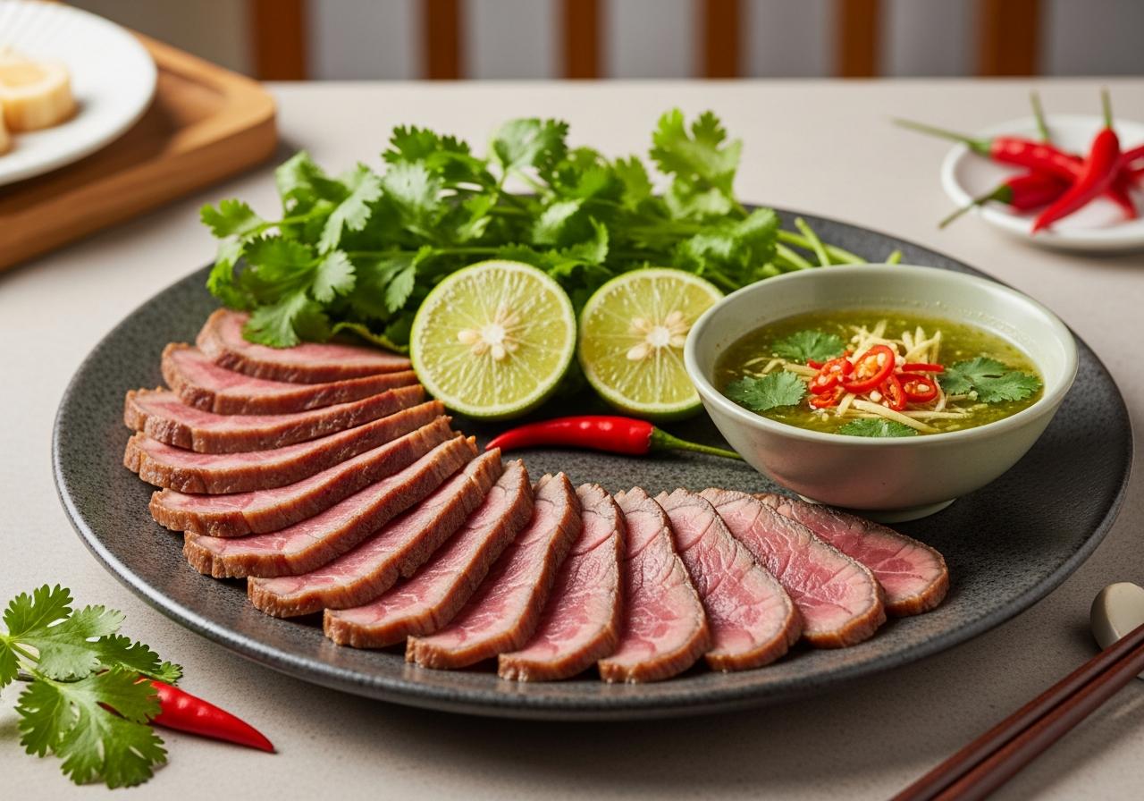 cách làm món thịt trâu luộc nước mắm