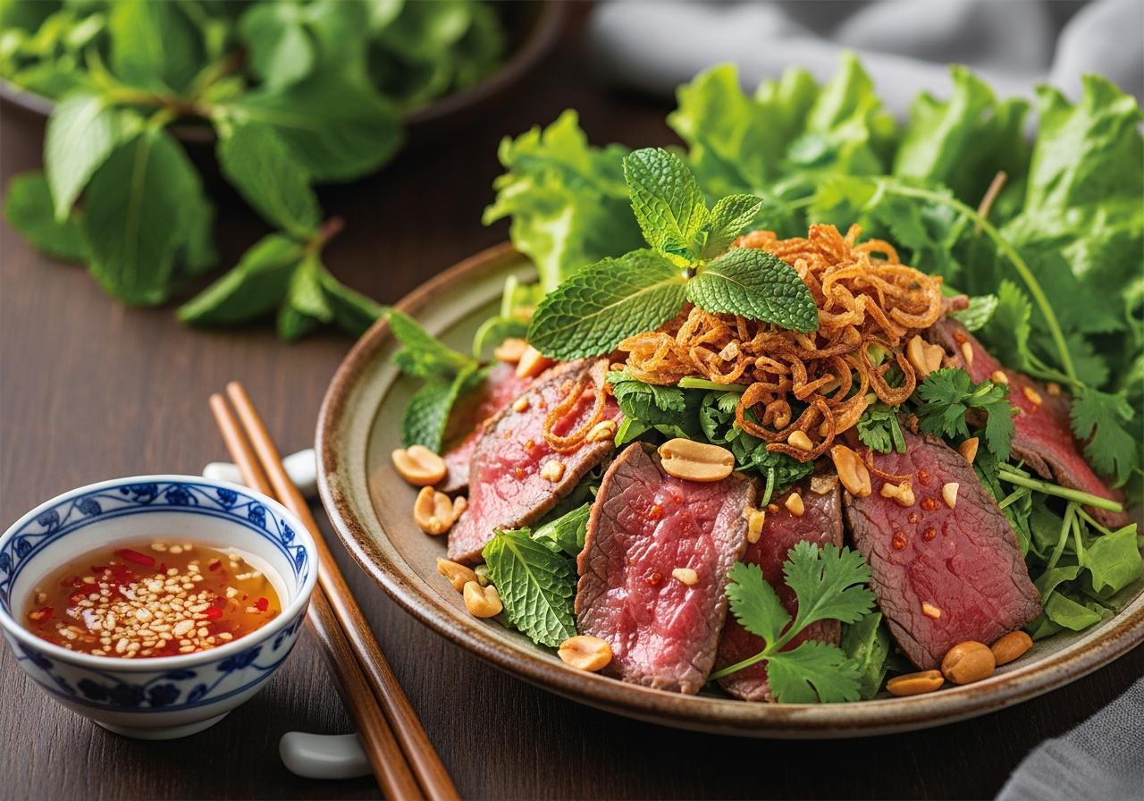 Gỏi bò bóp thấu ăn với gì để nâng tầm hương vị?