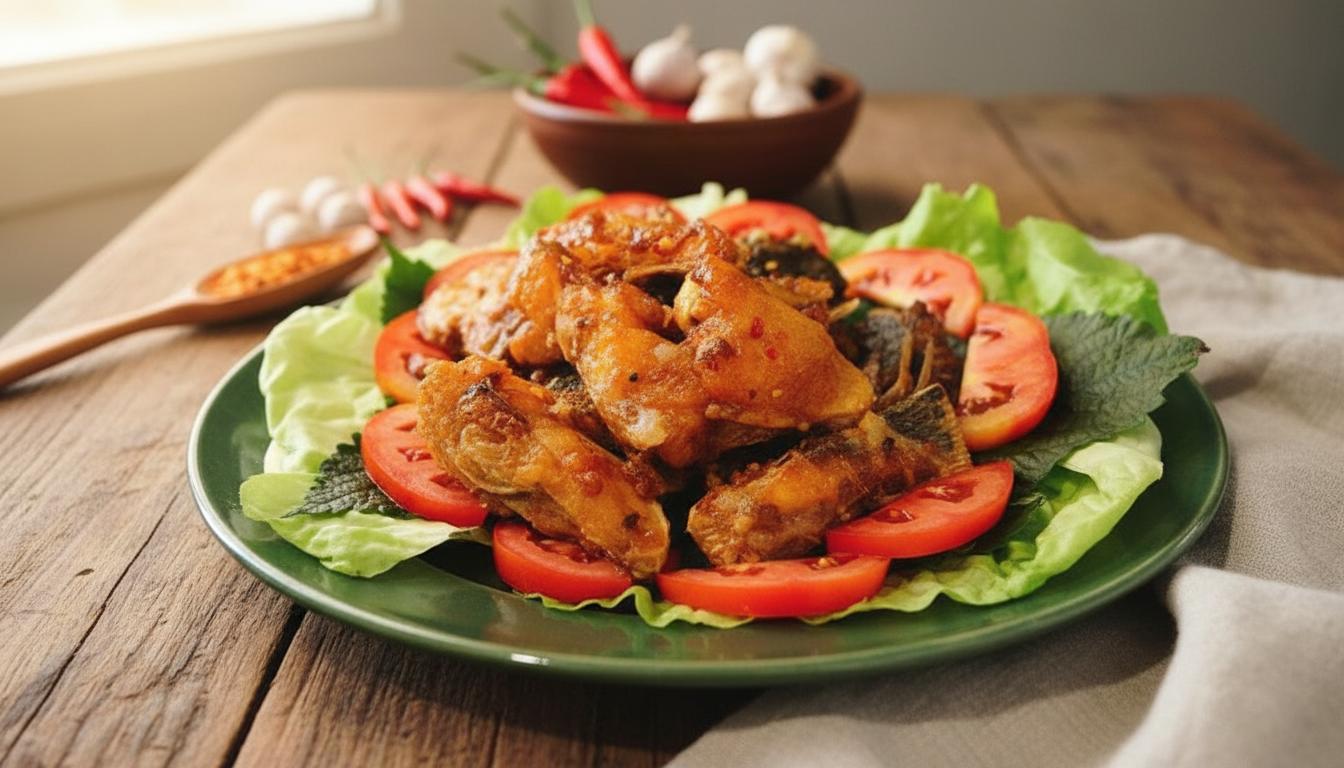 đầu cá hồi chiên nước mắm