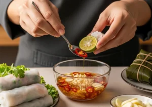Nước mắm chấm bánh cuốn Tây Sơn đậm đà chuẩn vị Bình Định