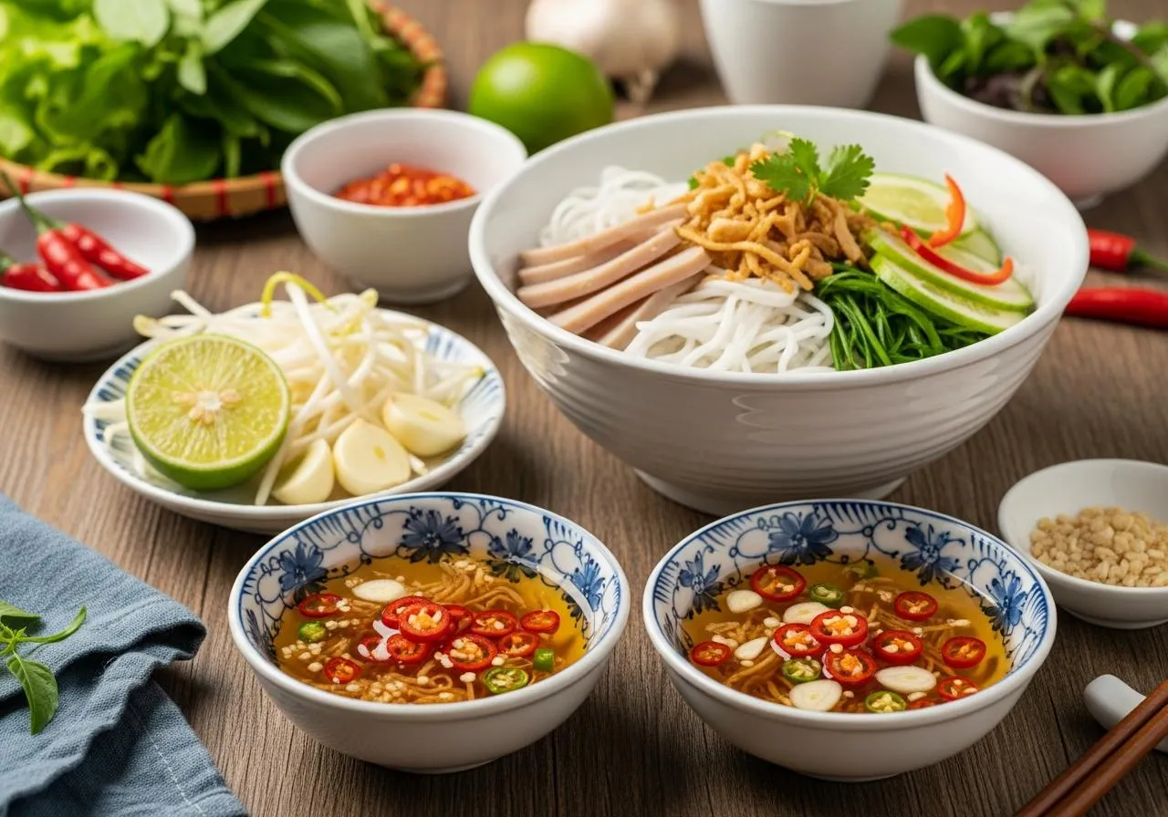 Cách pha nước mắm chua ngọt ăn mì quảng với tỏi ớt giã nhuyễn